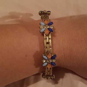 Maurices Blue, Orange, and Gold Fashion Stretch Bracelet
